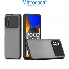Microcase Xiaomi Poco X4 Pro 5G London Serisi Darbeye Dayanıklı Kılıf - Buzlu Siyah