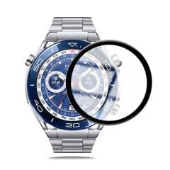 Microcase Huawei Watch Ultimate Tam Kaplayan Kavisli Ekran Koruyucu 3D Pet Film - Siyah AL3385