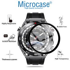 Microcase Huawei Watch Ultimate Tam Kaplayan Kavisli Ekran Koruyucu 3D Pet Film - Siyah AL3385