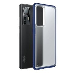 Microcase Xiaomi 12 Pro Luna Serisi Köşe Korumalı Sert Rubber Kılıf - Mavi