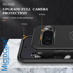 Microcase Google Pixel 9 Pro ile Uyumlu Manyetik Mıknatıslı Yüzük Standlı Kılıf-AL5139
