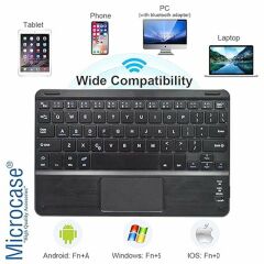 Microcase Lenovo Tab P12 TB370FU 12.7 inch Tablet ile  Uyumlu  Tablet Bluetooth Klavye + Touchpad Standlı Kılıf - Bkk2