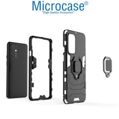 Microcase OnePlus 9 Batman Serisi Yüzük Standlı Armor Kılıf - Siyah