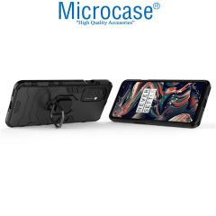 Microcase OnePlus 9 Batman Serisi Yüzük Standlı Armor Kılıf - Siyah