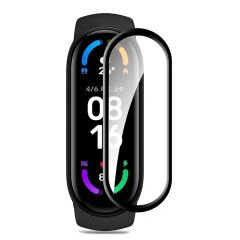 Microcase Xiaomi Mi Band 8 Tam Kaplayan Kavisli Ekran Koruyucu 3D Pet Film - Siyah AL3385