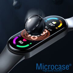 Microcase Xiaomi Mi Band 8 Tam Kaplayan Kavisli Ekran Koruyucu 3D Pet Film - Siyah AL3385