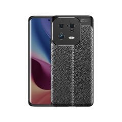 Microcase Xiaomi 13 (Global) Leather Serisi Deri Efekt Silikon Kılıf - Siyah AL3337