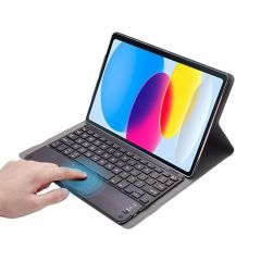 Microcase Lenovo Tab P11 2.Nesil ile Uyumlu Tablet Bluetooth Klavye + Touchpad Standlı Kılıf - BKK2