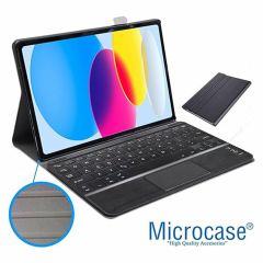 Microcase Lenovo Tab P11 2.Nesil ile Uyumlu Tablet Bluetooth Klavye + Touchpad Standlı Kılıf - BKK2