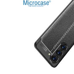 Microcase Samsung Galaxy S23 Leather Serisi Deri Efekt Silikon Kılıf - Siyah AL3337