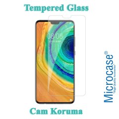 Microcase Huawei Mate 30 Elektrocase Serisi Kamera Korumalı Silikon Kılıf - Siyah + Tempered Glass Cam Koruma