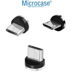 Microcase Yuvarlak Manyetik Mıknatıslı  Şarj Kablosu  Ucu Micro USB-AL4634