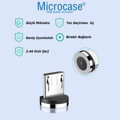 Microcase Yuvarlak Manyetik Mıknatıslı  Şarj Kablosu  Ucu Micro USB-AL4634