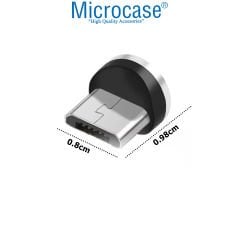 Microcase Yuvarlak Manyetik Mıknatıslı  Şarj Kablosu  Ucu Micro USB-AL4634