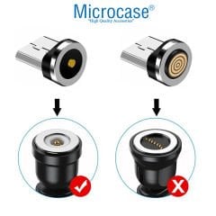 Microcase Yuvarlak Manyetik Mıknatıslı  Şarj Kablosu  Ucu Micro USB-AL4634