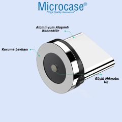 Microcase Yuvarlak Manyetik Mıknatıslı  Şarj Kablosu  Ucu Micro USB-AL4634