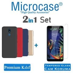 Microcase LG K40 Premium Matte Silikon Kılıf + Tempered Glass Cam Koruma (SEÇ)