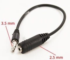 2.5 mm Dişi To 3.5 mm Dönüştürücü Aux Ses Kablosu Adaptör