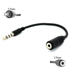 2.5 mm Dişi To 3.5 mm Dönüştürücü Aux Ses Kablosu Adaptör