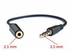 2.5 mm Dişi To 3.5 mm Dönüştürücü Aux Ses Kablosu Adaptör