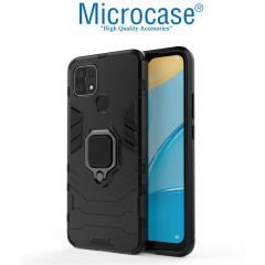 Microcase Oppo A15S Batman Serisi Yüzük Standlı Armor Kılıf - Siyah