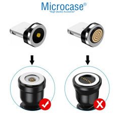Microcase Yuvarlak Manyetik Mıknatıslı  Şarj Kablosu  Ucu Lightning-AL4635