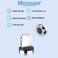 Microcase Yuvarlak Manyetik Mıknatıslı  Şarj Kablosu  Ucu Lightning-AL4635