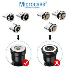 Microcase 3in1 Yuvarlak Manyetik Mıknatıslı  Şarj Kablosu  Ucu Lightning Type-C Micro USB-AL4637