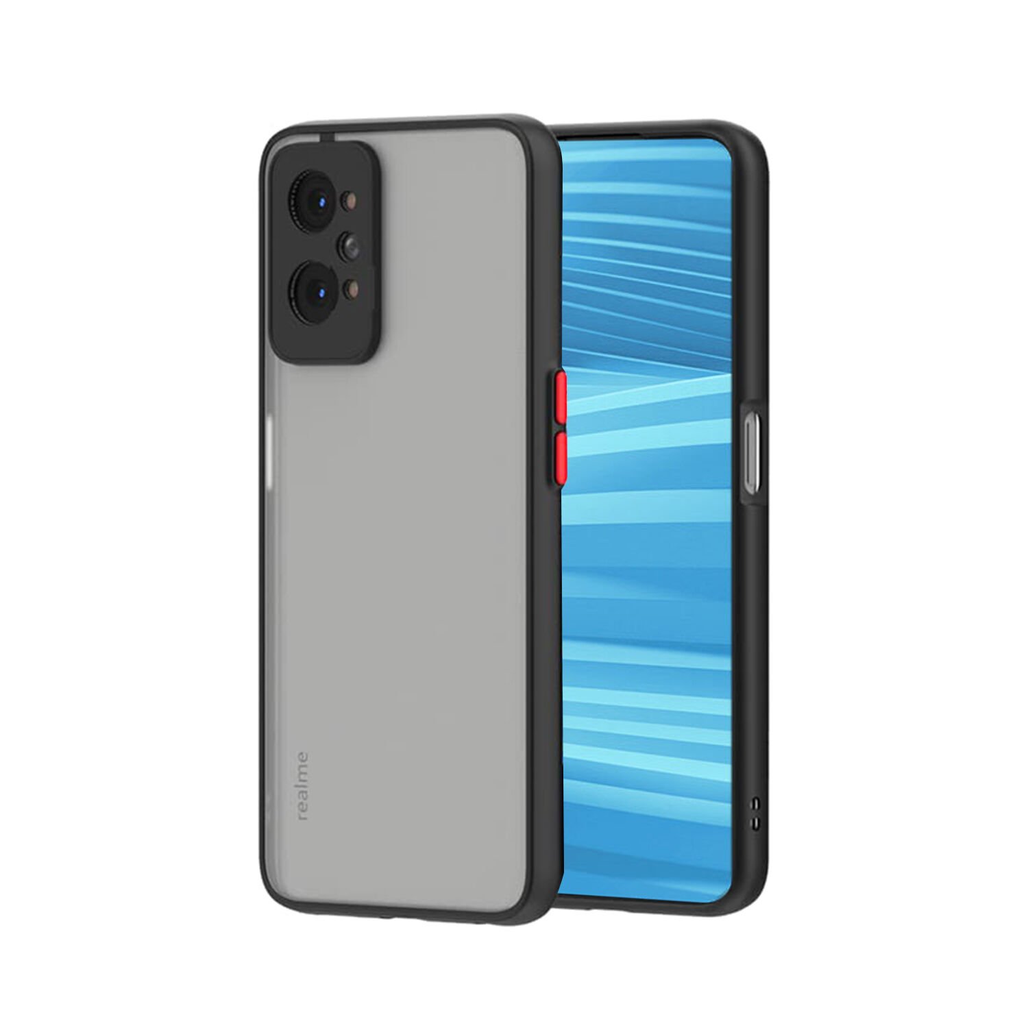 Microcase Realme GT2 / Realme GT Neo2 London Serisi Darbeye Dayanıklı Kılıf - Siyah AL3415