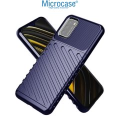 Microcase Xiaomi Poco M3 Pro Thunder Serisi Darbeye Dayanıklı Silikon Kılıf - Mavi