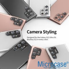 Microcase Samsung Galaxy S23 Ultra Kamera Lens Koruma Halkası - Kapalı Tasarım Siyah AL3401