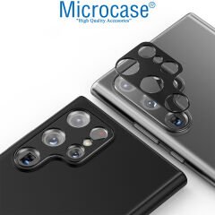 Microcase Samsung Galaxy S23 Ultra Kamera Lens Koruma Halkası - Kapalı Tasarım Siyah AL3401