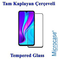 Xiaomi Redmi 9 Prime Tam Kaplayan Çerçeveli Tempered Cam Siyah