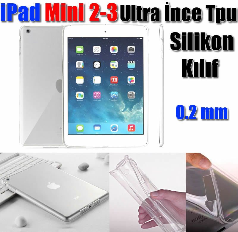 iPad 6 Air 2 Ultra İnce Silikon Kılıf + Ekran Film