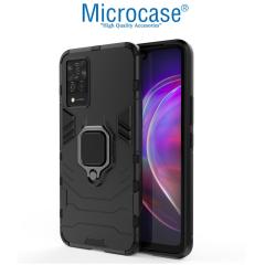 Microcase Vivo V21 4G Batman Serisi Yüzüklü Armor Kılıf - Siyah