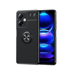Microcase Xiaomi Redmi Note 12 (Çin Versiyon) Focus Serisi Yüzük Standlı Silikon Kılıf - Siyah AL3363