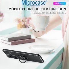 Microcase Xiaomi Redmi Note 12 Pro (Global) Focus Serisi Yüzük Standlı Silikon Kılıf - Siyah AL3363