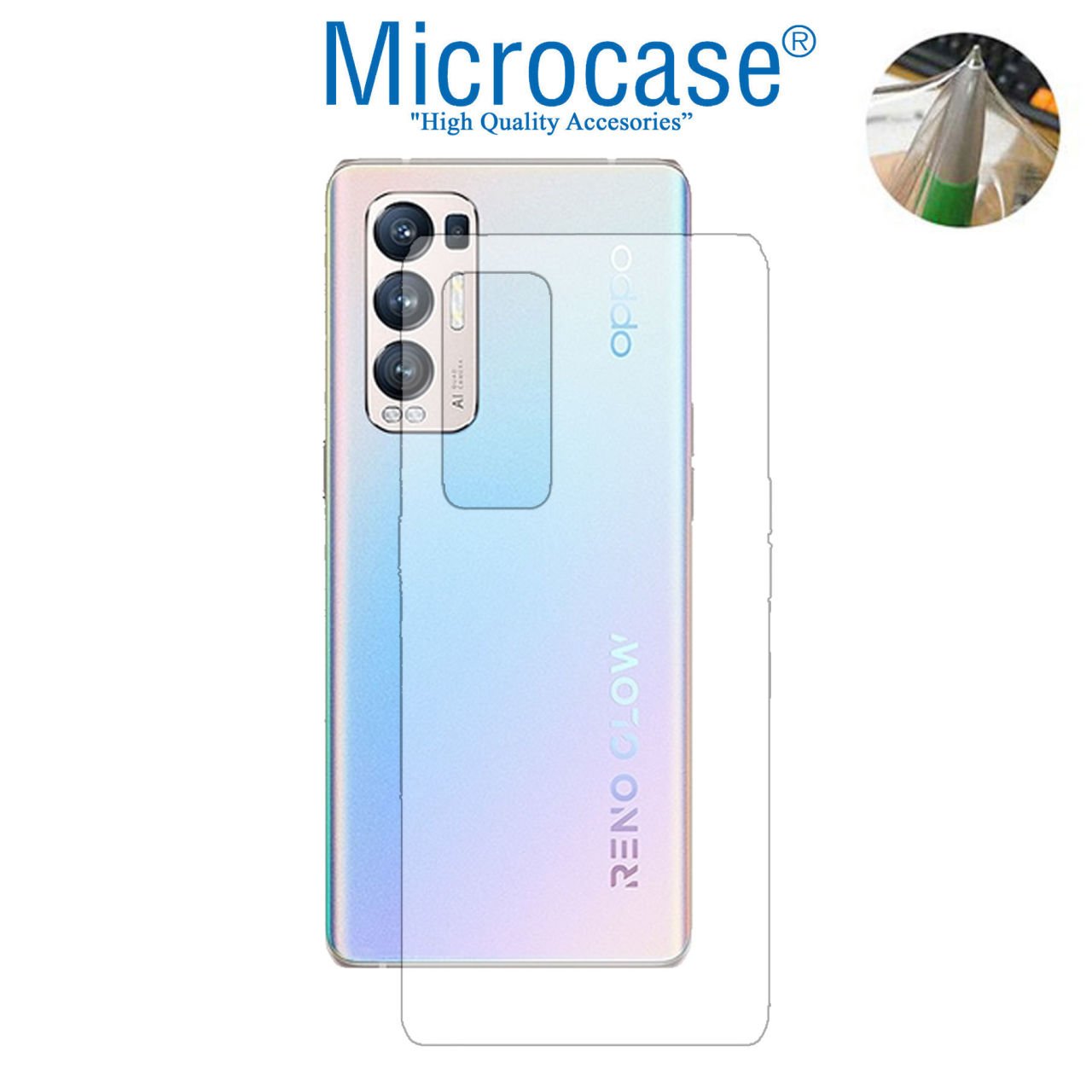Microcase Oppo Reno 5 Pro Plus Full Arka Kaplama TPU Soft Koruma Filmi