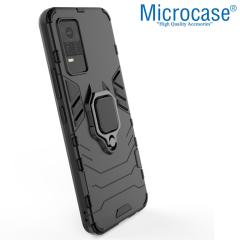 Microcase Vivo Y73 Batman Serisi Yüzüklü Armor Kılıf - Siyah