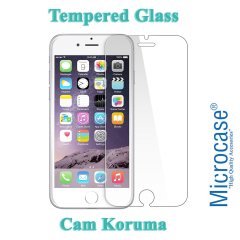 Microcase iPhone 6 Plus - iPhone 6s Plus Yüzük Standlı Armor Silikon Kılıf - Siyah + Tempered Glass Cam Koruma
