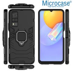 Microcase Vivo Y51 Batman Serisi Yüzüklü Armor Kılıf - Siyah