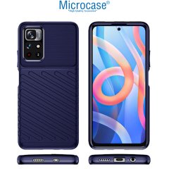 Microcase Xiaomi Redmi Note 10 Pro 5G Thunder Serisi Darbeye Dayanıklı Silikon Kılıf - Mavi