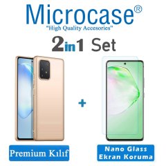 Microcase Samsung Galaxy A91 Premium Matte Silikon Kılıf + Nano Esnek Ekran Koruma Filmi
