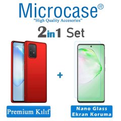 Microcase Samsung Galaxy A91 Premium Matte Silikon Kılıf + Nano Esnek Ekran Koruma Filmi