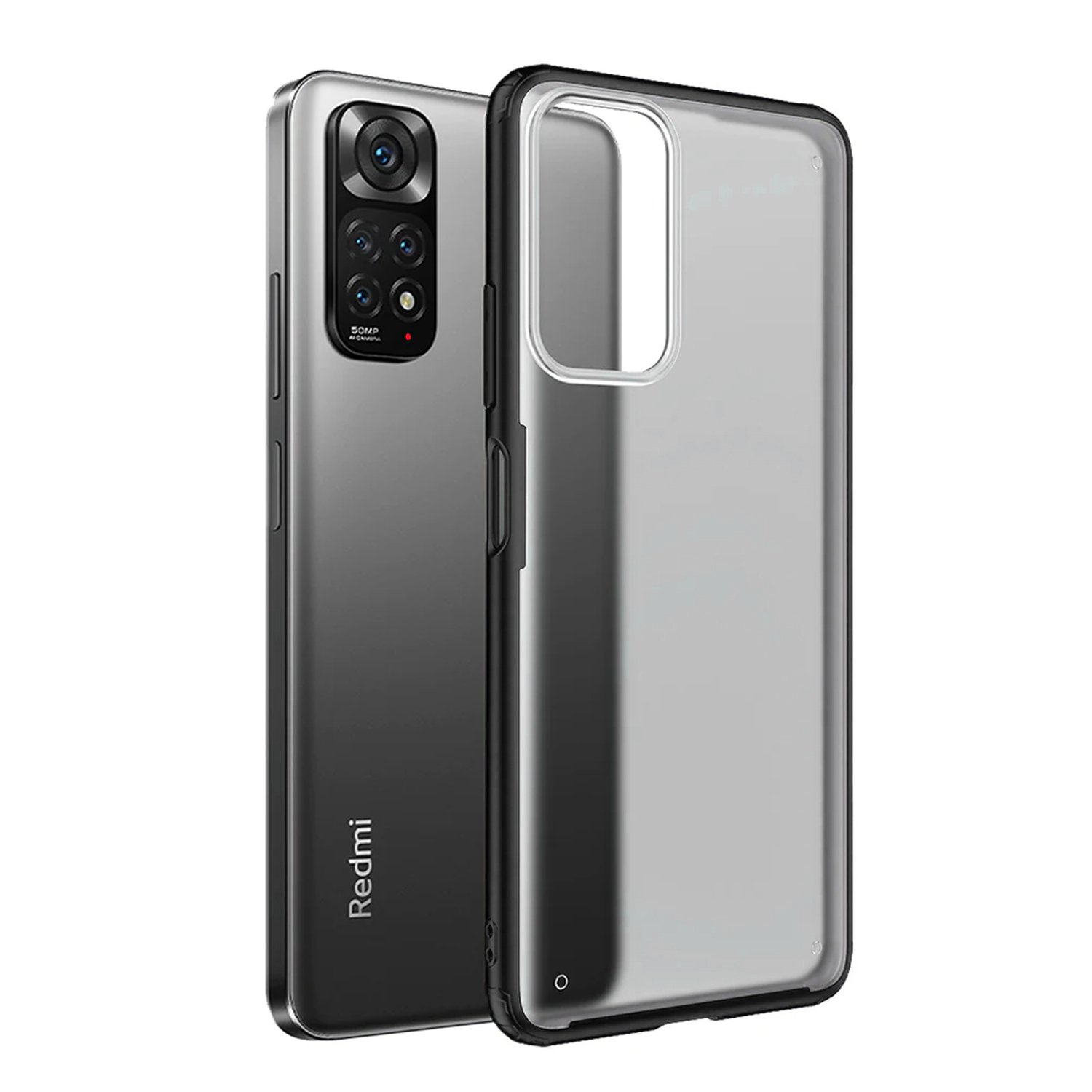 Microcase Xiaomi Redmi Note 11 Global 2022 Luna Serisi Köşe Korumalı Sert Rubber Kılıf - Siyah