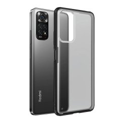 Microcase Xiaomi Redmi Note 11 Global 2022 Luna Serisi Köşe Korumalı Sert Rubber Kılıf - Siyah