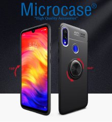 Xiaomi Redmi Note 7 Focus Seri Yüzük Standlı Kılıf + CAM (SEÇİN)