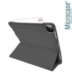 Microcase iPad Pro 12.9 2021 5.Nesil Kalem Koymalı Standlı Deri Kılıf -Siyah