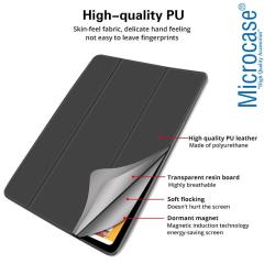 Microcase iPad Pro 12.9 2021 5.Nesil Kalem Koymalı Standlı Deri Kılıf -Siyah