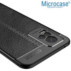 Microcase Vivo V21e 4G Leather Tpu Silikon Kılıf - Siyah